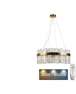 Svietidlá  LED Stmievateľný luster na lanku LED/110W/230V 3000-6500K zlatá + diaľkové ovládanie J6333/C