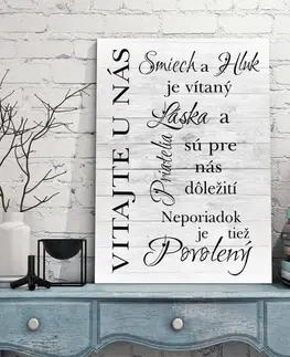 Tabuľky do bytu Obraz na stenu - Vitajte u nás