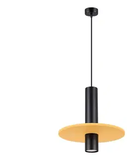 Svietidlá  SL.1883 - Luster na lanku PELTA 1xGU10/10W/230V čierna/žltá SL.1883