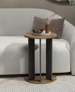 Konferenčné stolíky Príručný stolík / Odkladací stolík Ema - Walnut, Anthracite