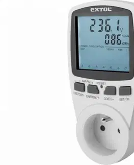 Ostatné kuchynské spotrebiče EXTOL PREMIUM Merač príkonu a spotreby, max. 16A, meranie: V/A/WkWh/Hz