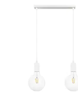 Svietidlá  Luster na lanku MIROS 2xE27/60W/230V biela 0262