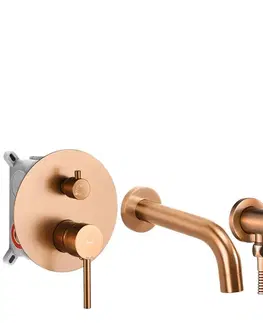 Kúpeľňové batérie REA - Vaňová batéria Lungo Brush Copper + Box REA-B4568