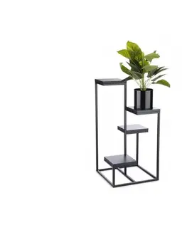 Stojany na kvetiny HowHomely Stojan na kvety KASKADA 79x40 čierna HH-BL-14-BMB-MDF