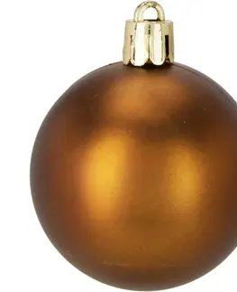 Vianočné dekorácie Set 16 ks vianočných ozdôb Festive Sparkles, zlatohnedá, pr. 6 cm, plast, pr. 6 cm