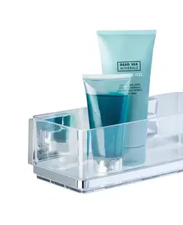 Svietidlá WENKO 22692100-Polička VACUUM-LOC QUADRO ED 25,5x14 cm strieborná/priehľadná 22692100