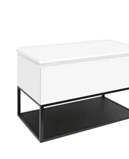 Kúpeľňový nábytok Kúpeľňová skrinka s krycou doskou SAT B-Way 99x57x45 cm biela lesk BWAY100WDESK BWAY100WDESK