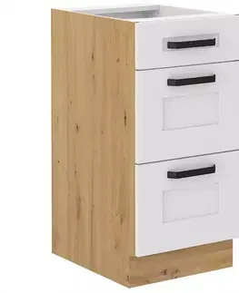 Kuchynské skrinky stojace Kuchynská skrinka Luna biela matná/artisan 40D 3S BB