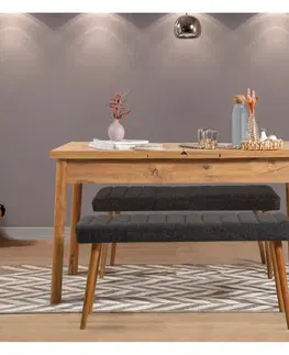 Jedálenské sety Jedálenský set s rozkladacím stolom a lavicou (3 kusy) Santiago 1053 - Atlantic Pine, Anthracite