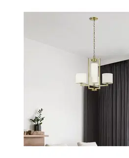 Svietidlá Elstead Hinkley HK-HAMPTON4-BB - Závesný luster HAMPTON na reťazi, 4x E27/60W/230V, zlatý HK-HAMPTON4-BB