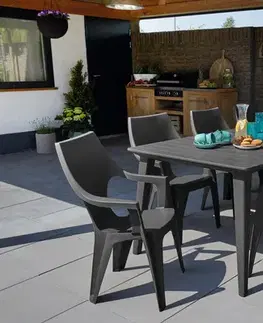 Záhradné plastové zostavy Elvisia Záhradný set RAY 8 + 1 | grafit