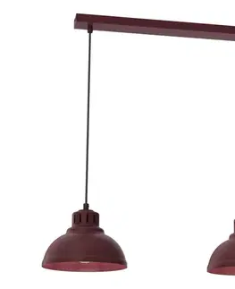 Svietidlá  Závesný luster SVEN na kábli 2xE27/15W/230V bordový 8883A