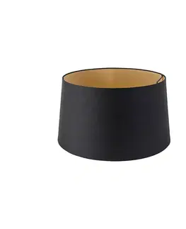 Tienidlo na lampu Čierny tienidlo z bavlny so zlatým vnútrom 40/35/22