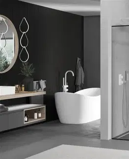 Sprchové dvere MEXEN/S - Kioto Sprchová zástena Walk-in 70 x 70, čierny vzor, biela 800-070-202-20-70-070