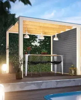 Drevené Drevený záhradný domček QUBIC 2 s prístavkom 270 Lanitplast