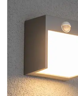 Záhradné lampy BRILAGI -LED Vonkajšie nástenné svietidlo so senzorom TERNI LED/12W/230V šedá IP44 WO-HR60421S-OEM-SA