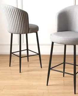 Barové stoličky Bar Stool Set (4 Pieces) Uras - Grey, Black
