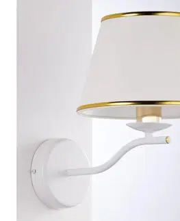 Svietidlá Jupiter 2086 - Nástenné svietidlo SAMBA 1xE27/15W/230V biela/zlatá 2086