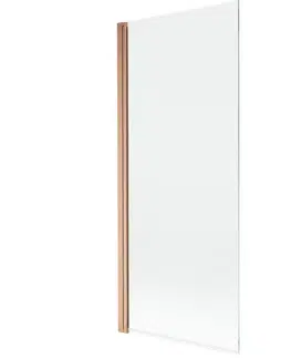Sprchové dvere MEXEN - MIST vaňová zástena 80x150 cm 6mm 1-s, meď kartáčovaná, číra 8A9-080-001-65-00