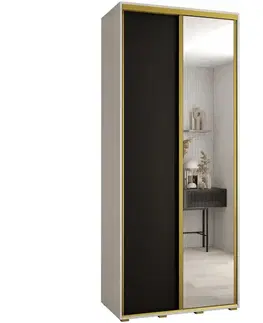 Šatníkové skrine Skriňa 45 Canaris 3 120 biela/čierna/gold