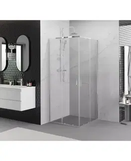 Sprchovacie kúty MEXEN/S - Exo štvorcový posuvný sprchovací kút 90 x 90, transparent, chróm 8111-090-090-01-00