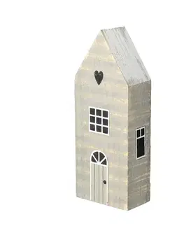 Vianočné dekorácie Dekorácia Snehový domček 19cm white grey