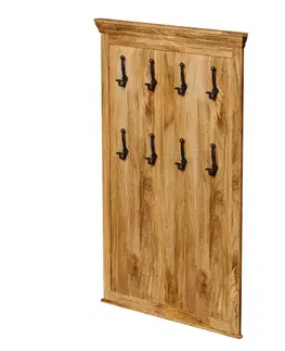 Vešiaky na stenu Vešiak Guru s 8 háčikmi 90x140x2,5 z mangového dreva