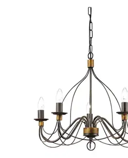 Svietidlá Ideal Lux - Luster na reťazi CORTE 5xE14/40W/230V pr. 54 cm meď 057187