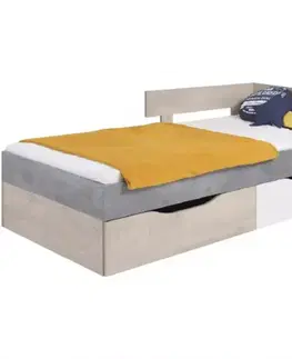 Postele pre dievčatá Posteľ Sigma betón/biela/dub  94 SI15