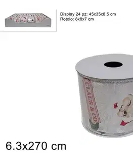 Vianočné dekorácie MAKRO - Stuha vianočná 6,3x270cm rôzne motívy