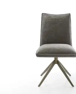 Jedálenské stoličky DELIFE Jedálenská stolička Lelio-Flex bouclé mäkký tmavobéžová krížová podstava široký titánová farba 360° otočný hojdacia funkcia vrecková pružina
