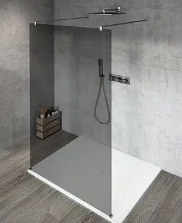 Sprchové dvere GELCO - VARIO CHROME jednodielna sprchová zástena do priestoru, dymove sklo, 800  GX1380GX2210