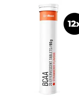BCAA GymBeam Šumivé BCAA 12 x 20 tab jahoda