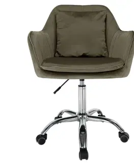 Kancelárske stoličky KONDELA Klian kancelárske kreslo sivohnedá taupe (Velvet) / chróm