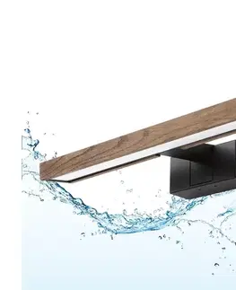 Kúpeľňové zrkadlá BRILAGI - LED osvetlenie pre kúpeľňové zrkadlo 3v1 WOODY MIRROR LED/8W/230V IP44 čierna/dub orech 8590828018179