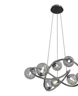 Svietidlá Wofi 7014-805 - LED Luster na lanku NANCY 8xG9/3,5W/230V čierna/chróm 7014-805