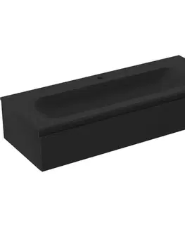 Kúpeľňový nábytok MEXEN/S - Orio kúpeľňová skrinka 120 cm s umývadlom Vela, 1 šuplík, čierna mat 91A10-12023-1-BF71-W23M71