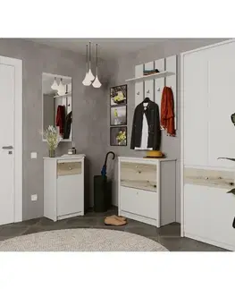 Predsieňové steny KONDELA Karos 80 vešiakový panel 80 kašmír / dub evoke