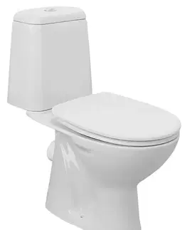 Záchody AQUALINE - RIGA WC kombi, dvojtlačítko 3/6, zadný odpad, splachovací mechanizmus, biela RG601