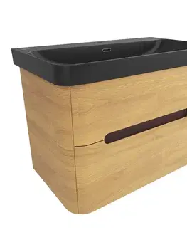 Kúpeľňový nábytok Kúpeľňová skrinka s umývadlom SAT Fusion 77,5x53x45 cm dub medový mat SATFUSION280DMBKM SATFUSION280DMBKM