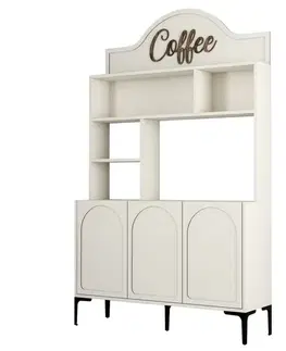 Kuchynské linky Coffee Bar Cabinet Lyon 120 - Cream, Black