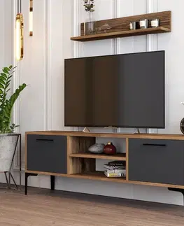 Obývacie steny TV skrinka / Obývacia stena Riga - Anthracite