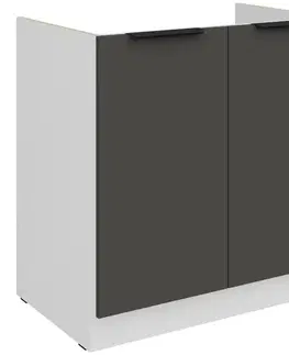 Kuchynské skrinky stojace Kuchynská skrinka Aria-Gr/Wh Anti Fingerprint 80zl 2f Bb
