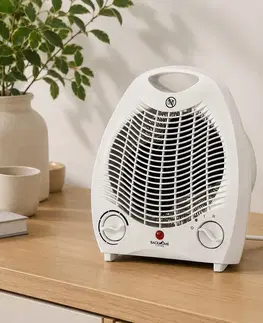 Teplovzdušné ventilátory Elektrické kúrenie s ventilátorom a bezpečnostným spínačom, biela