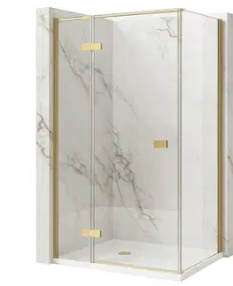 Sprchovacie kúty REA/S - Sprchovací kút Atlas 100x80 Brush Gold vľavo KPL-K4374