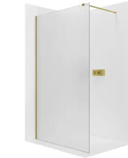 Sprchové dvere CERANO - Sprchová zástena Walk-in Onyx Cube Ľ/P - 8 mm - hranatá vzpera - zlatá, mliečne sklo - 60x200 CER-8050BD540