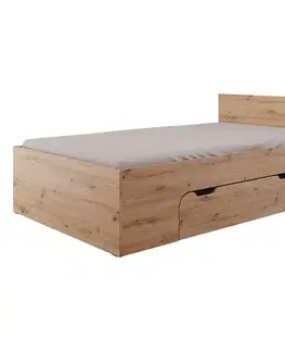 Postele Jednolôžko NEST 120x200 dub Artisan