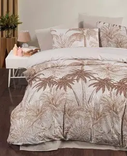 Obliečky Obliečky bavlnené Hawai hnedé 200x140cm+90x70cm TiaHome