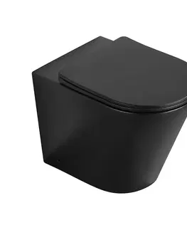 Záchody MEXEN - Rico misa wc stojaca Rimless vrátane sedátka s slow slim, duroplast, čierna mat 32724085