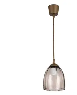 Svietidlá BRILAGI - LED závesný luster na lanku R GLASS 1xE27/60W/230V priemer 17 cm hnedá/zadymená béžová NSTK7393+TK8611A